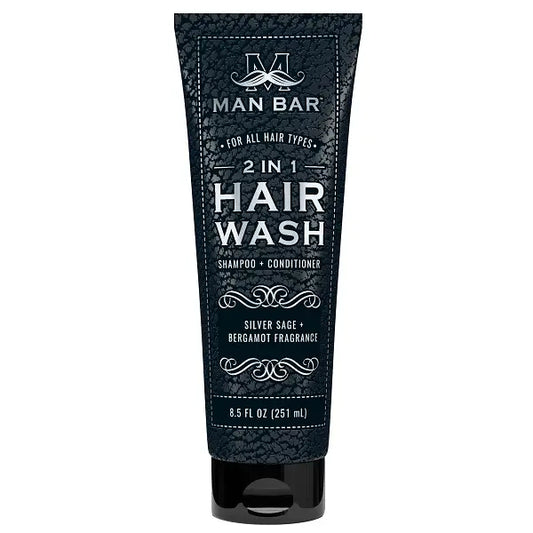 2 in 1 Hair Wash- Silver Sage + Bergamot