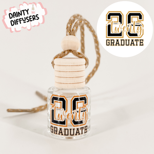 Black & Gold 26 Graduate Car Diffuser