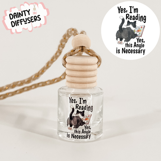 Cat Reading Book Car Diffuser