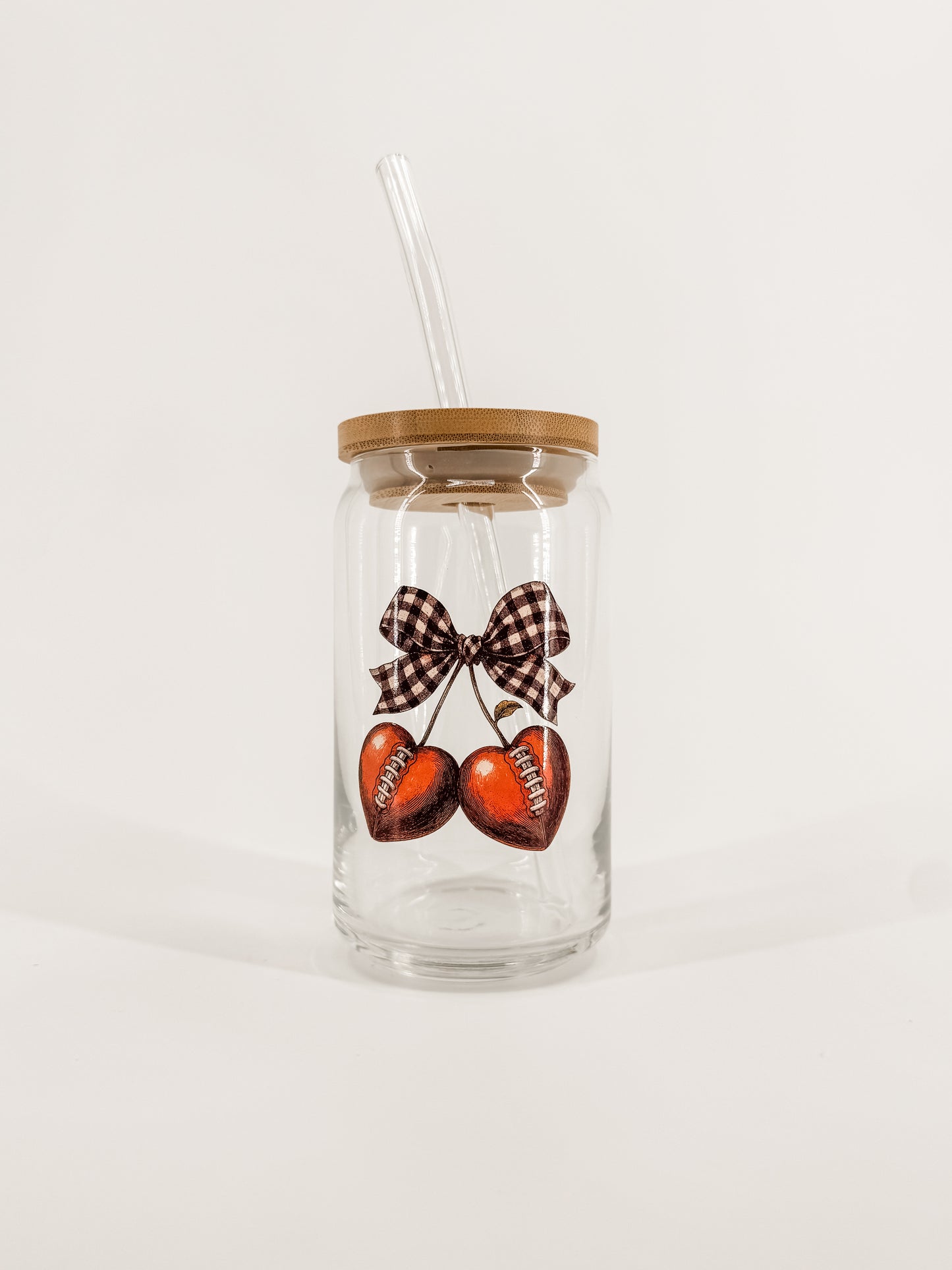 Football Cherries Glass Cup