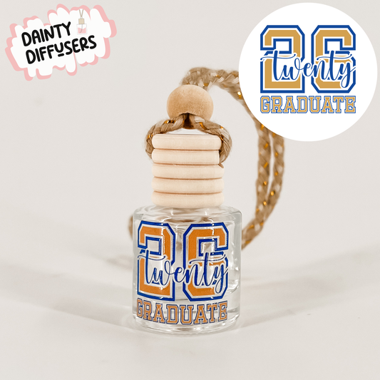 Blue & Gold 26 Graduate Car Diffuser