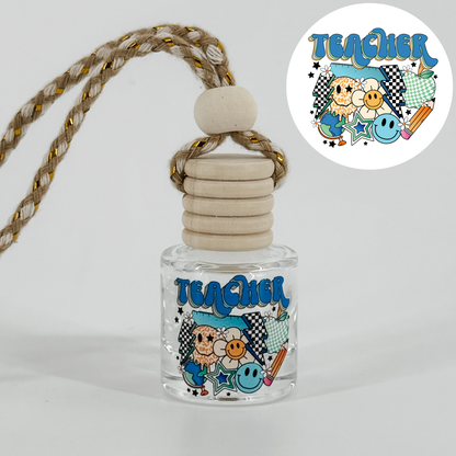 Blue Teacher Collage Car Diffuser
