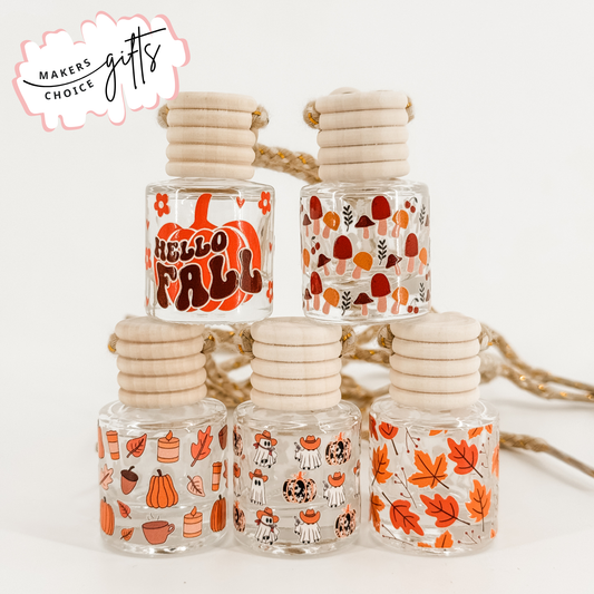 Fall Scented Car Diffusers - Cozy Wrap-Around Designs