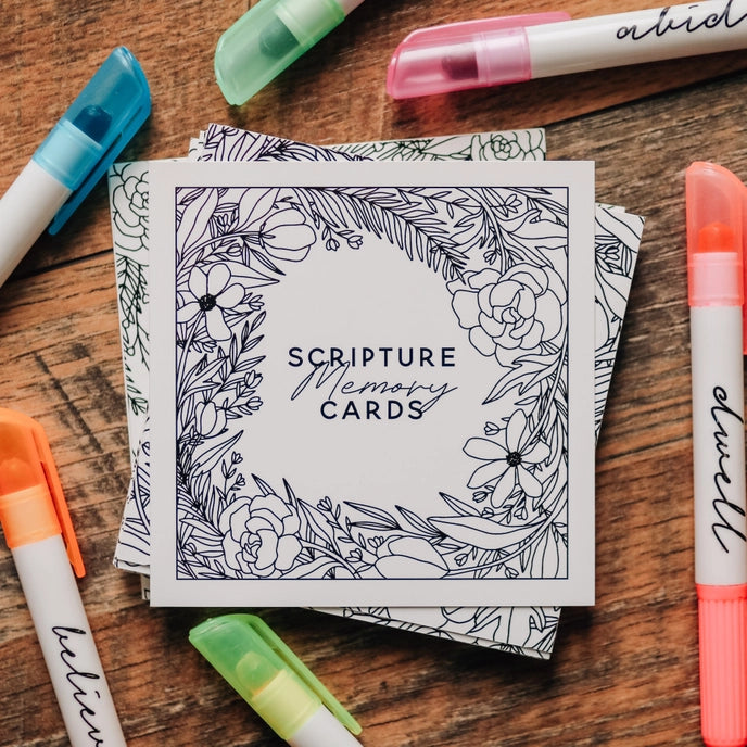 Scripture Memory Cards - Coloring Floral