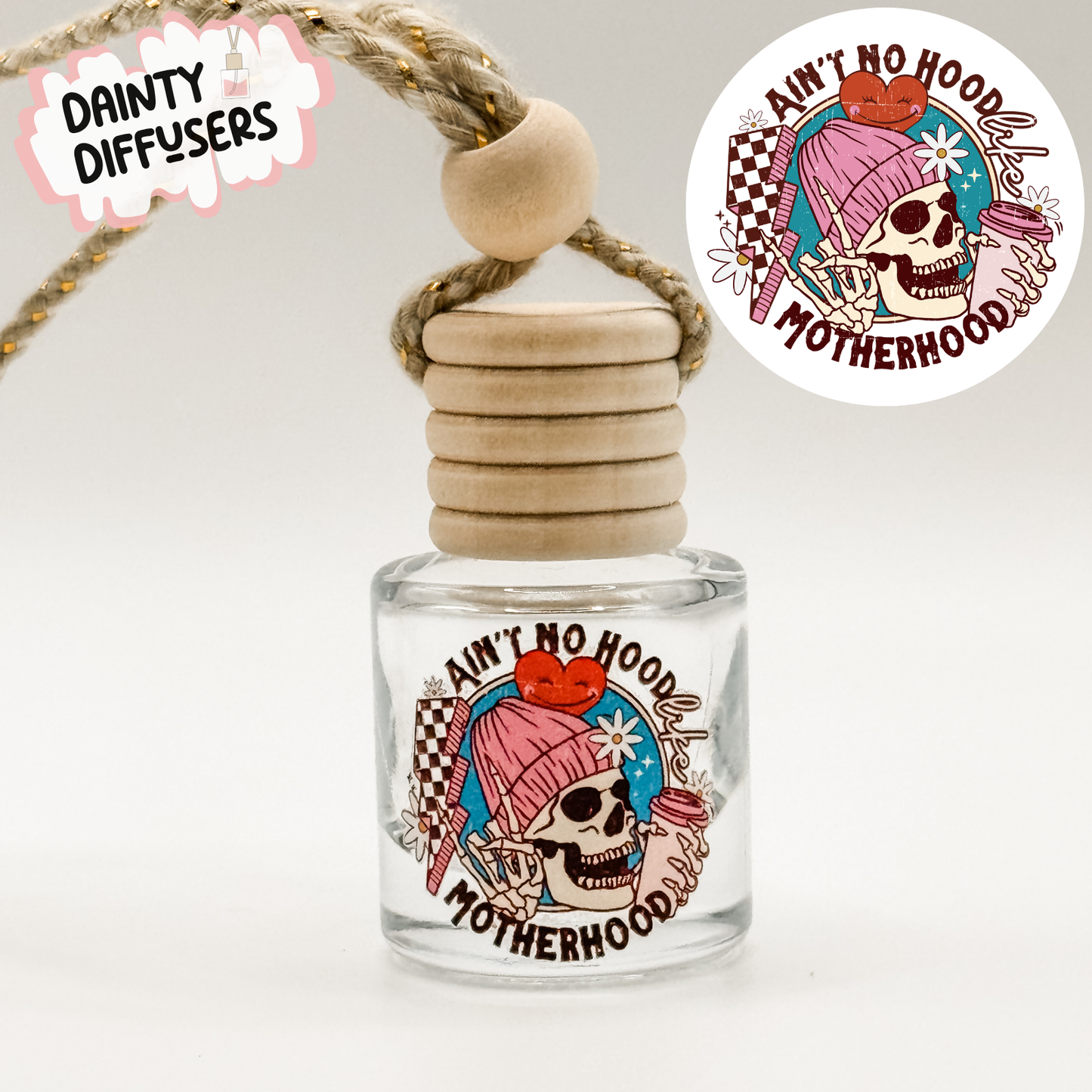 No Hood Like Motherhood {Skull W/ Beanie} Car Diffuser