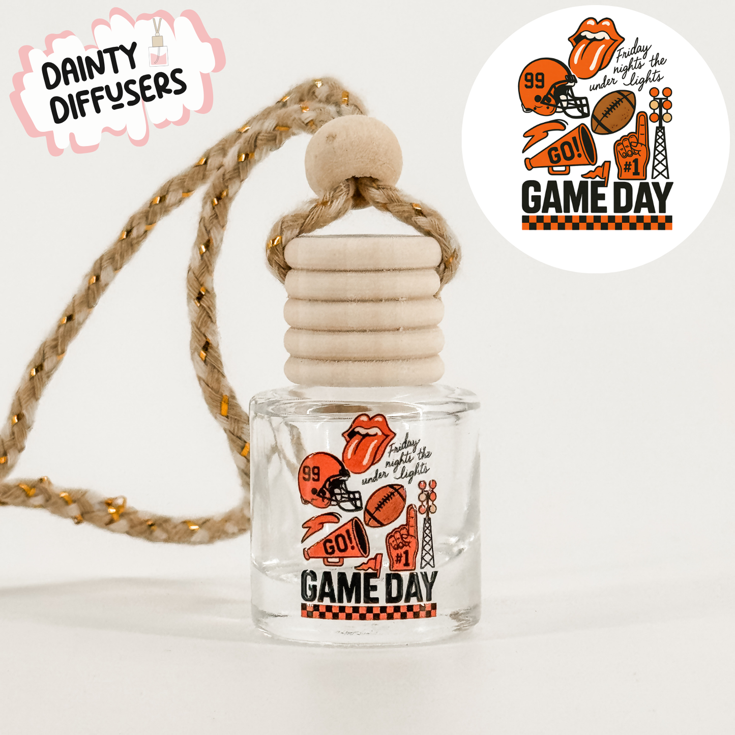 Orange Game Day Collage Car Diffuser