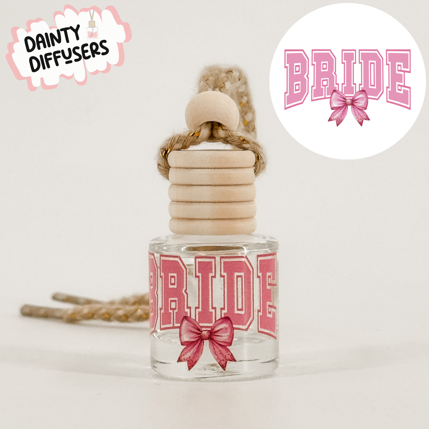 Pink Bride W/ Bow Car Diffuser