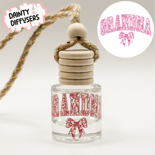 Pink Floral Print Grandma Car Diffuser