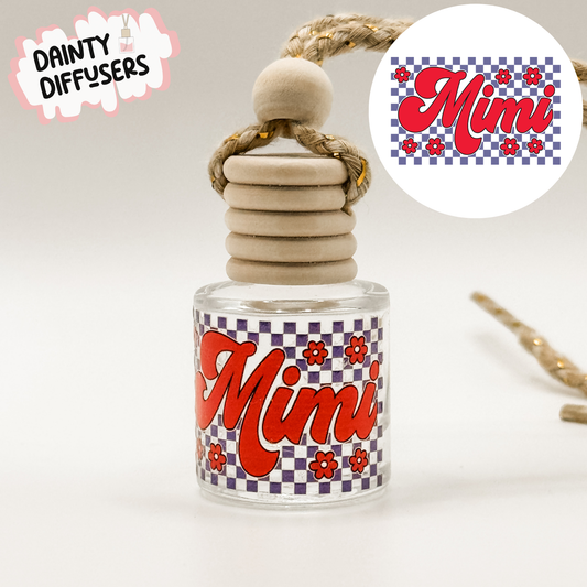 Red Mimi W/ Checkers Car Diffuser