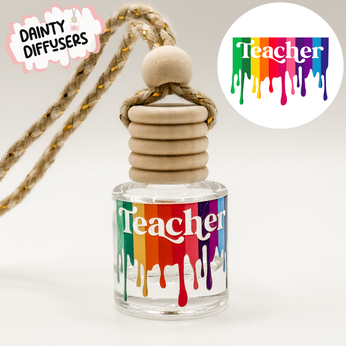 Teacher Rainbow Paint Car Diffuser