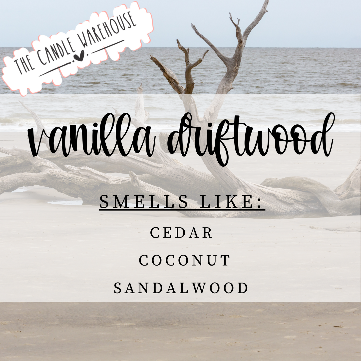 Vanilla Driftwood 8 oz Candle