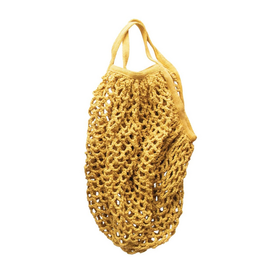 Cotton Crochet Market Bag- Yellow