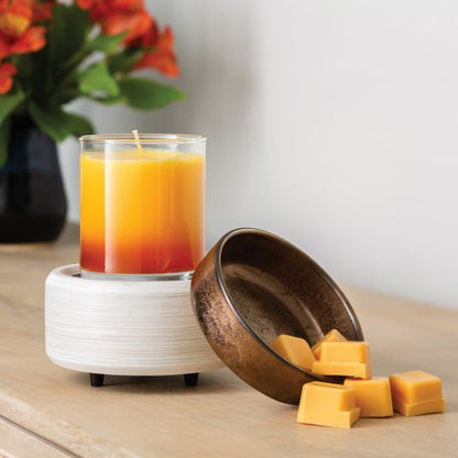 2-In-1 Classic Fragrance Warmer- White Washed Bronze