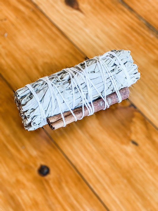 White Sage with Cinnamon Stick