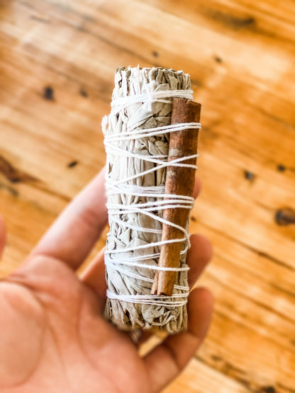 White Sage with Cinnamon Stick