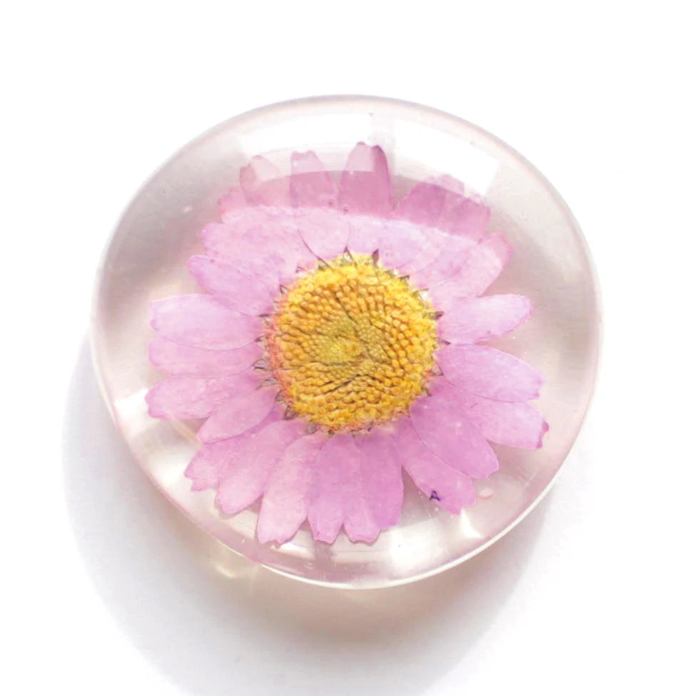 Floral Glass Magnet- Purple