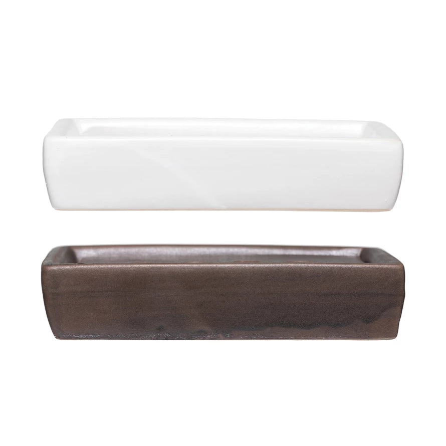 Stoneware Soap Dish- White