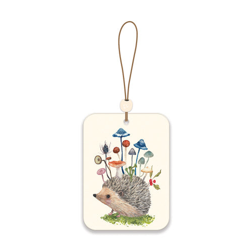 Hedgehog with Mushrooms Car Air Freshener