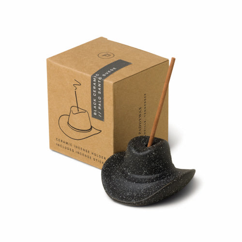 Cowboy Hat Incense Holder- Black (Includes 100 count of Short Incense Sticks)